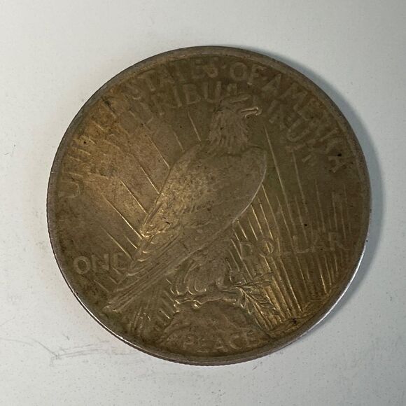 1923 Peace Silver Dollar – 90% Silver – Circulated – See Photos - Picture 2 of 2